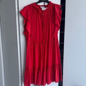 Red Valentino Silk Ruffled Dress